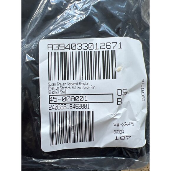 Susan Graver Weekend Premium Stretch Pull On Crop Pants Black Womens Size XS - Picture 2 of 6